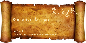 Kucsora Áron névjegykártya